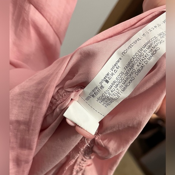 NWT Zara woman’s Frilled Pink Midi Dress Ruffled Hem Boho Size Large - Picture 2 of 15